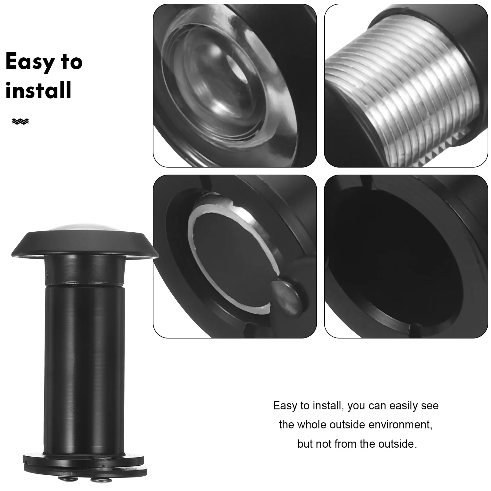 Adjustable 16mm Black Zinc Alloy Door Viewer Glass Lens Security Peephole for Home Office Hotel Cat Eye Anti Drill Rotate 220
Adjustable 16mm Black Zinc Alloy Door Viewer Glass Lens Security Peephole for Home Office Hotel Cat Eye Anti Drill Rotate 220