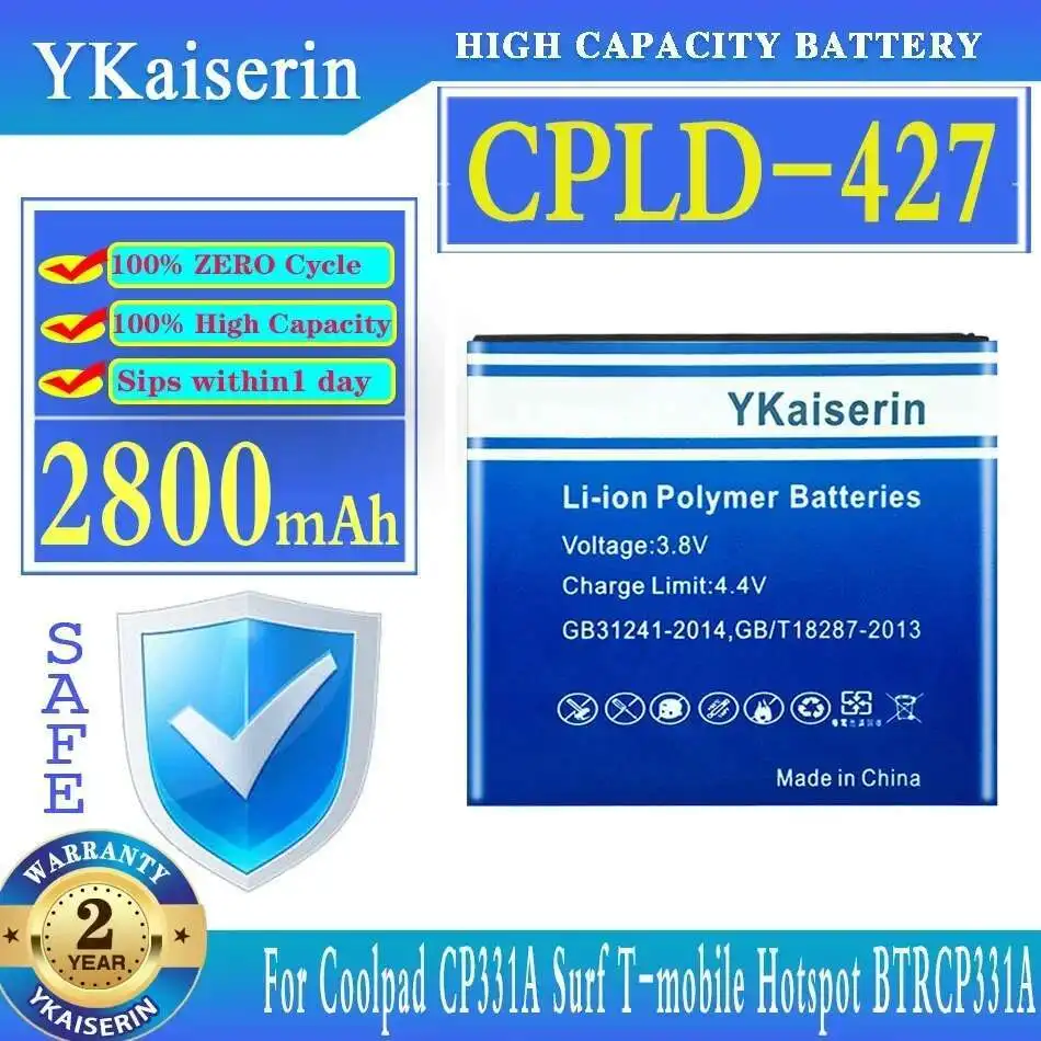 Cpld-427 Премиум сменный аккумулятор для мобильного телефона 2800 мАч длительный срок службы для Coolpad CP331A Surf T-Mobile Hotspot BTRCP331A
Cpld-427 Премиум сменный аккумулятор для мобильного телефона 2800 мАч длительный срок службы для Coolpad CP331A Surf T-Mobile Hotspot BTRCP331A