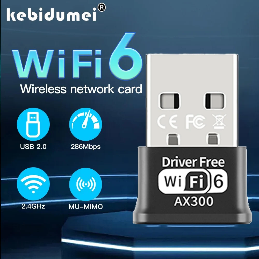 =WIFI6 USB Adapter Dongle AX286 USB 2.0 Network Card 2.4GHz Mini Wireless Receiver For PC/Laptop For Win7/10/11 Driver Free
=WIFI6 USB Adapter Dongle AX286 USB 2.0 Network Card 2.4GHz Mini Wireless Receiver For PC/Laptop For Win7/10/11 Driver Free