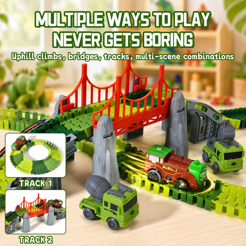 diy Climbing Bend Flexible Race Track Racing Car Railway blocks Toys Dinosaur Multi-layers Parking Racing Track Playset Gifts
diy Climbing Bend Flexible Race Track Racing Car Railway blocks Toys Dinosaur Multi-layers Parking Racing Track Playset Gifts