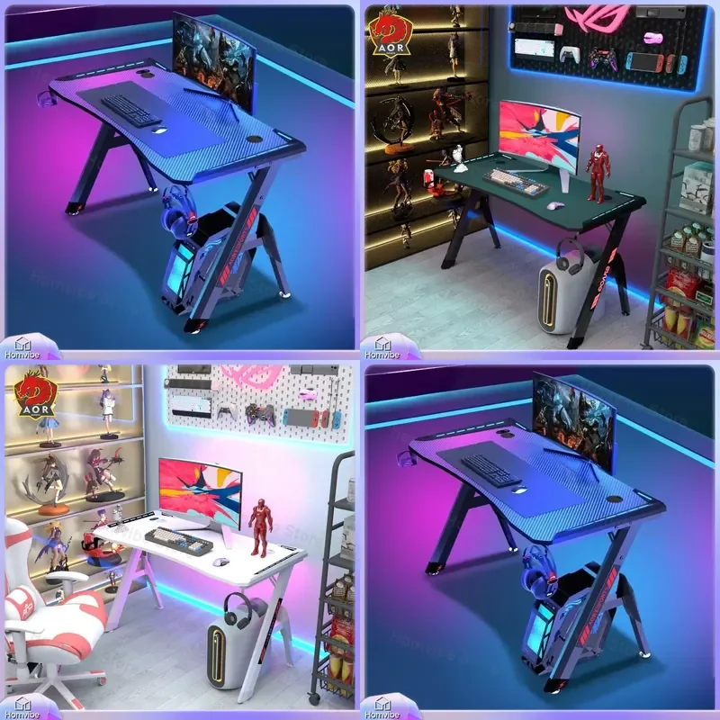 Gaming Computer Desk RGB LED Carbon Fiber Finish Adjustable Height No Assembly Required Home Office Desk for PC Laptop
Gaming Computer Desk RGB LED Carbon Fiber Finish Adjustable Height No Assembly Required Home Office Desk for PC Laptop