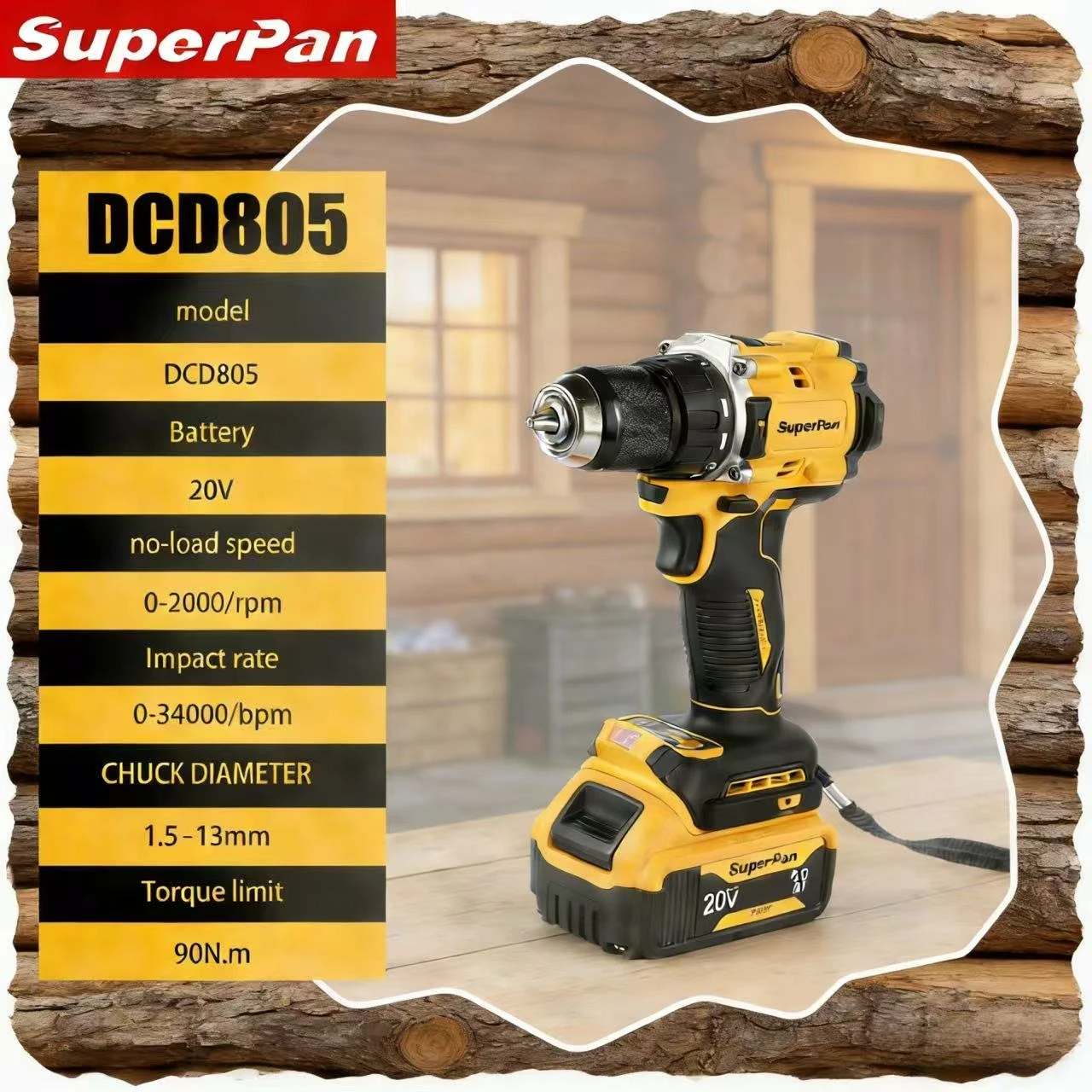 Сверлильный станок SuperPan SP805 с легким дизайном и винтовым креплением для портативного домашнего ремонта, совместимый с аккумулятором Dewalt 20V.
Сверлильный станок SuperPan SP805 с легким дизайном и винтовым креплением для портативного домашнего ремонта, совместимый с аккумулятором Dewalt 20V.