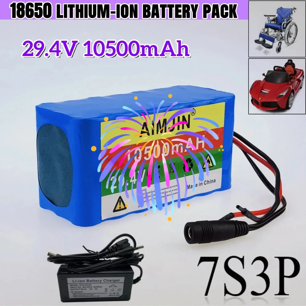 24V 10.5Ah 7S3P 18650 Battery 29.4v 10500mAh BMS Electric Bicycle Moped /Electric/Li ion Battery Pack
24V 10.5Ah 7S3P 18650 Battery 29.4v 10500mAh BMS Electric Bicycle Moped /Electric/Li ion Battery Pack