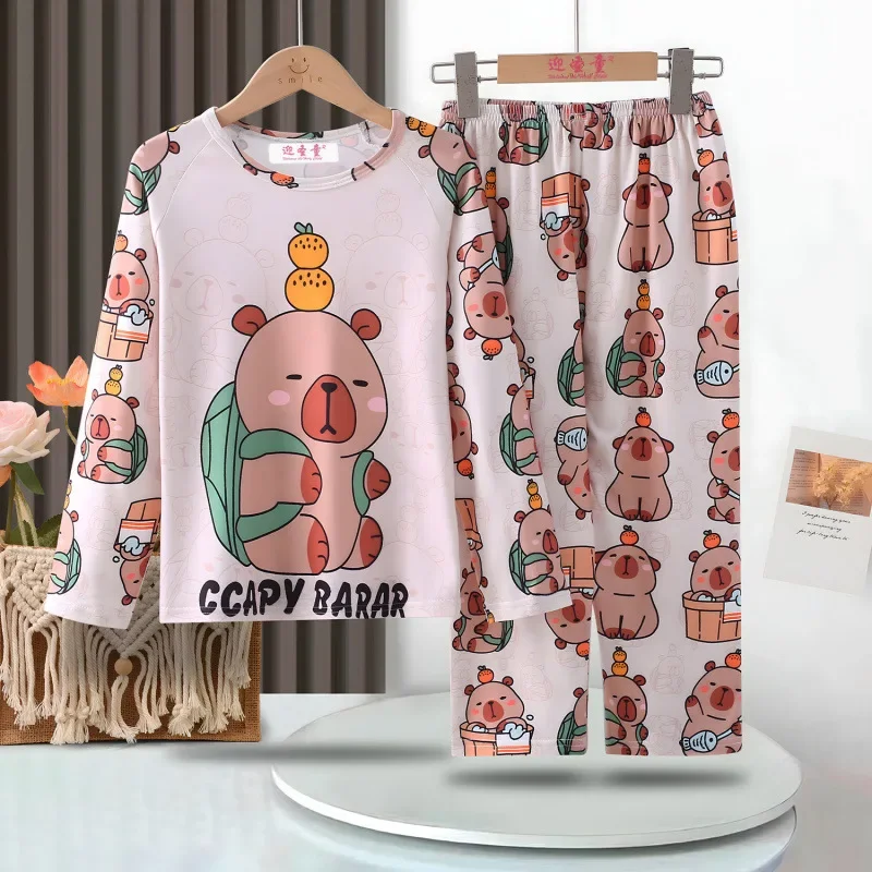 Children's Summer Thin Pajamas Set Long Sleeve Cartoon Print Sleepwear for Boys Girls Kids Loose Nightwear Casual Homewear
Children's Summer Thin Pajamas Set Long Sleeve Cartoon Print Sleepwear for Boys Girls Kids Loose Nightwear Casual Homewear