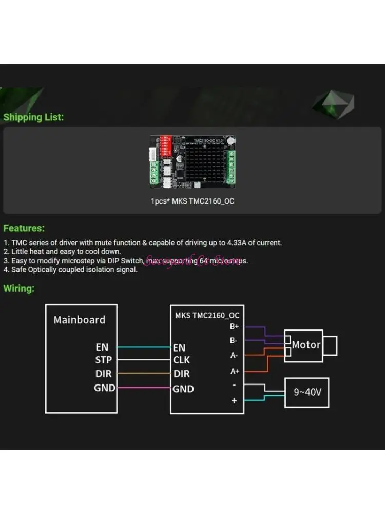 N3UC TMC2160 Stepper Motor Driver for MKS 2160 Stepping Driver Module Two Phase Vontroller 3D Printer Motors