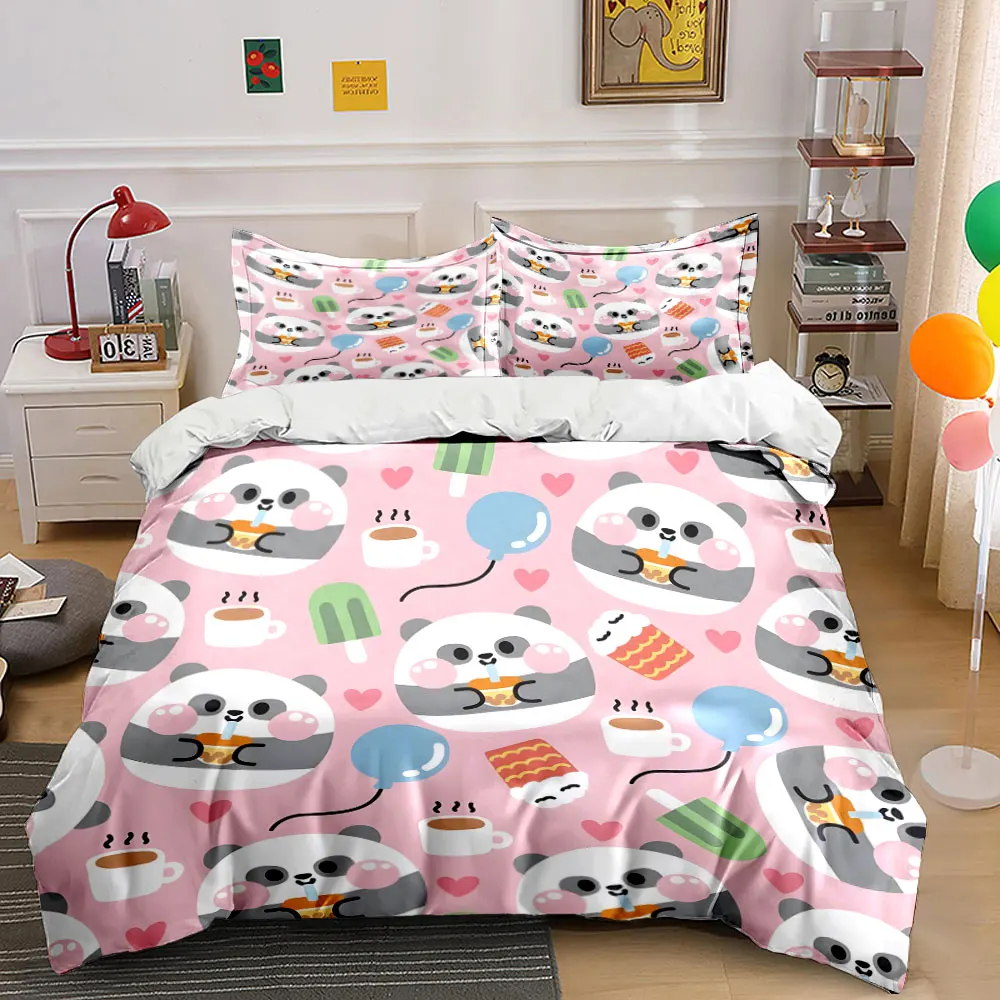 Cute pandas with bubble tea Pattern Duvet Cover Set Digital Print Colorful Polyester Bedding with Zipper Closur for kids gifts
Cute pandas with bubble tea Pattern Duvet Cover Set Digital Print Colorful Polyester Bedding with Zipper Closur for kids gifts