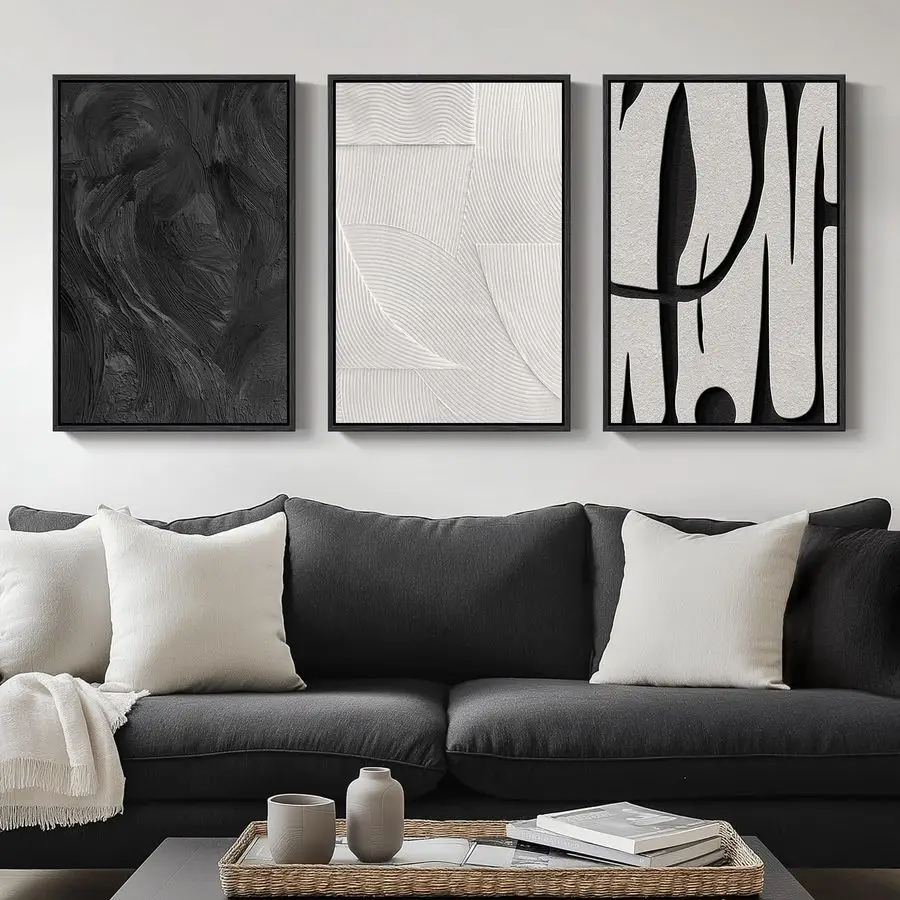 Black and White Abstract Wall Art, 3 Piece Modern Canvas Prints Paintings Art for Walls, Minimalist Black White Abstract Picture
Black and White Abstract Wall Art, 3 Piece Modern Canvas Prints Paintings Art for Walls, Minimalist Black White Abstract Picture