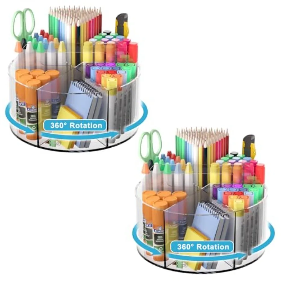 Acrylic Clear Pen Holder, 360 Degree Pencil Holder for Desk,Rotating Lazy Susan Organizer for School Supplies, Marker Holder Ar
Acrylic Clear Pen Holder, 360 Degree Pencil Holder for Desk,Rotating Lazy Susan Organizer for School Supplies, Marker Holder Ar