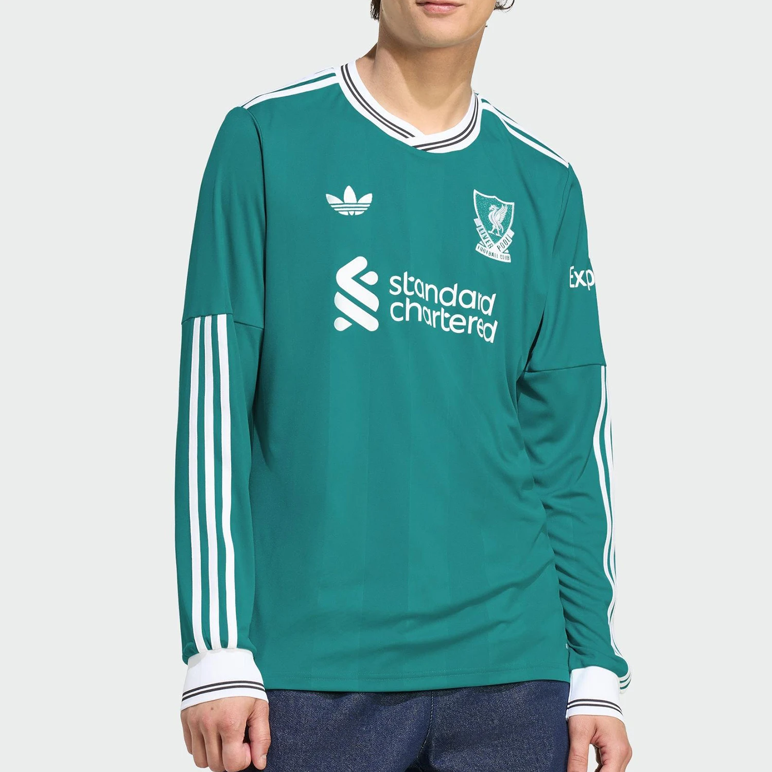 Adidas genuine clover men's sports striped football long sleeved jersey JV6464
Adidas genuine clover men's sports striped football long sleeved jersey JV6464