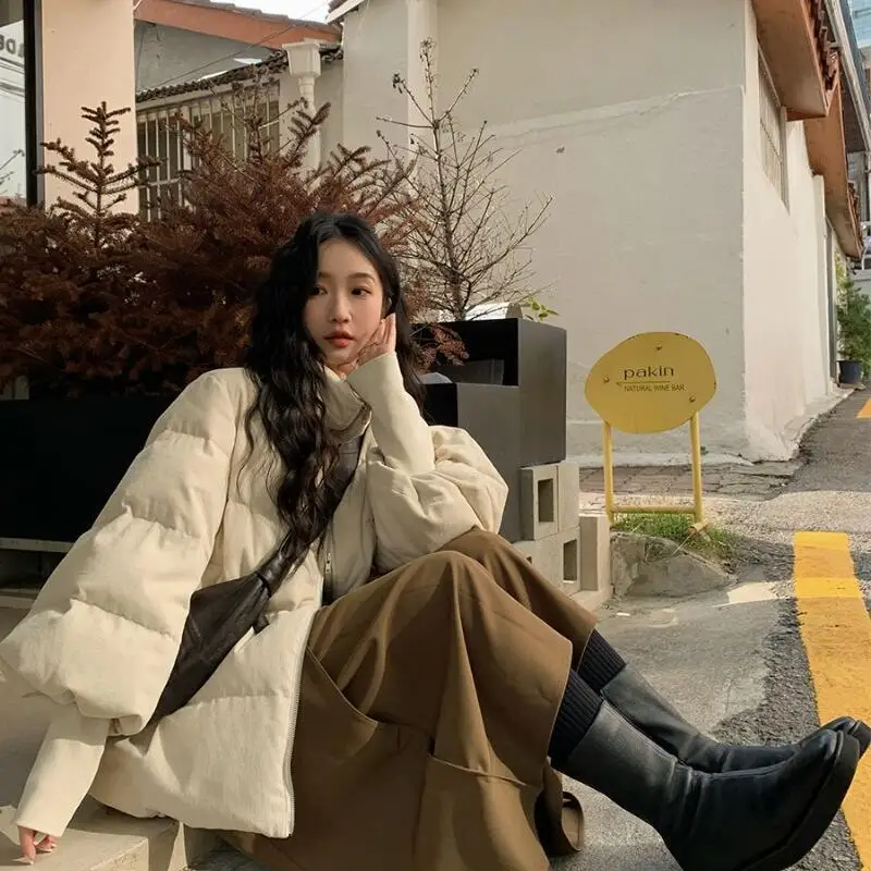 Women's Down Cotton-Padded Jacket Stand Collar Korean Version Winter Girl's Stand Collar Warm Zipper Puffer Jacket Top Coat
Women's Down Cotton-Padded Jacket Stand Collar Korean Version Winter Girl's Stand Collar Warm Zipper Puffer Jacket Top Coat