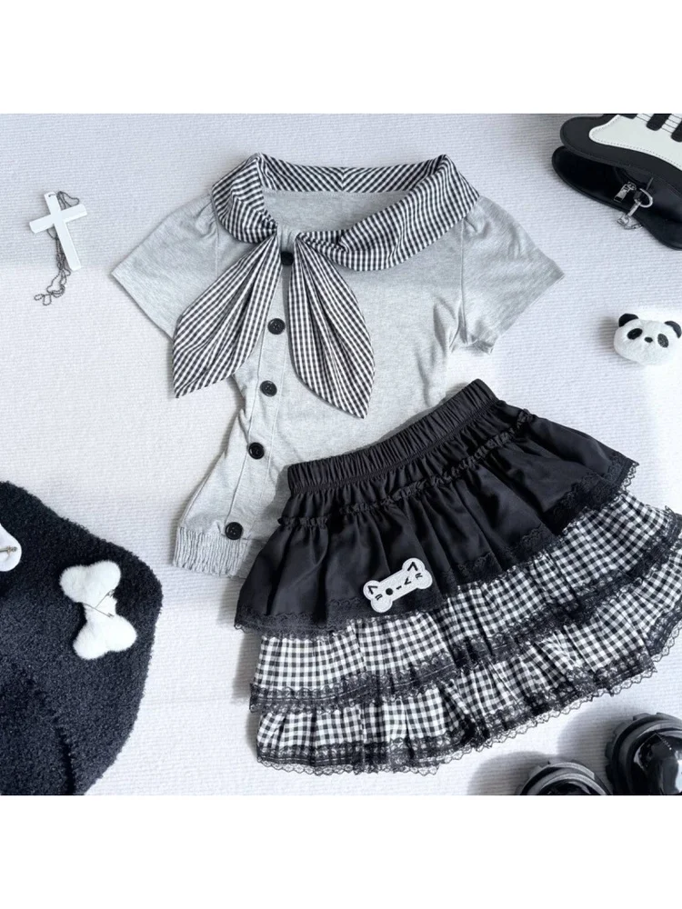 Puffy Skirt Short Dress Navy Collar Bow Tie Single Button Top Set Japanese Style College Fashion Small Size Clothing Set
Puffy Skirt Short Dress Navy Collar Bow Tie Single Button Top Set Japanese Style College Fashion Small Size Clothing Set