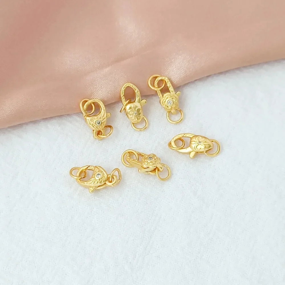 Ancient Gold 18K Micro-inlaid Zircon Lobster Clasp At The End, DIY Handcrafted Bracelet Link Clasp, Necklace Head Clasp
Ancient Gold 18K Micro-inlaid Zircon Lobster Clasp At The End, DIY Handcrafted Bracelet Link Clasp, Necklace Head Clasp