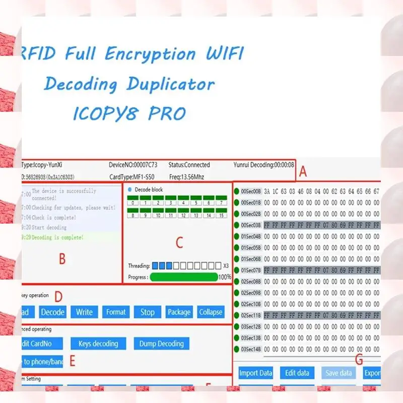 ABGN ICOPY8 Access Card Reader IC13.56MHZ ID 125KHZ Copier Fully Encrypted WIFI Decoding Cards
ABGN ICOPY8 Access Card Reader IC13.56MHZ ID 125KHZ Copier Fully Encrypted WIFI Decoding Cards