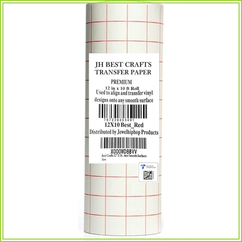 12"x10' Transfer Paper Roll with Grid for Cricut & Cameo Vinyl Projects - Perfect Alignment, Residue-Free
12"x10' Transfer Paper Roll with Grid for Cricut & Cameo Vinyl Projects - Perfect Alignment, Residue-Free