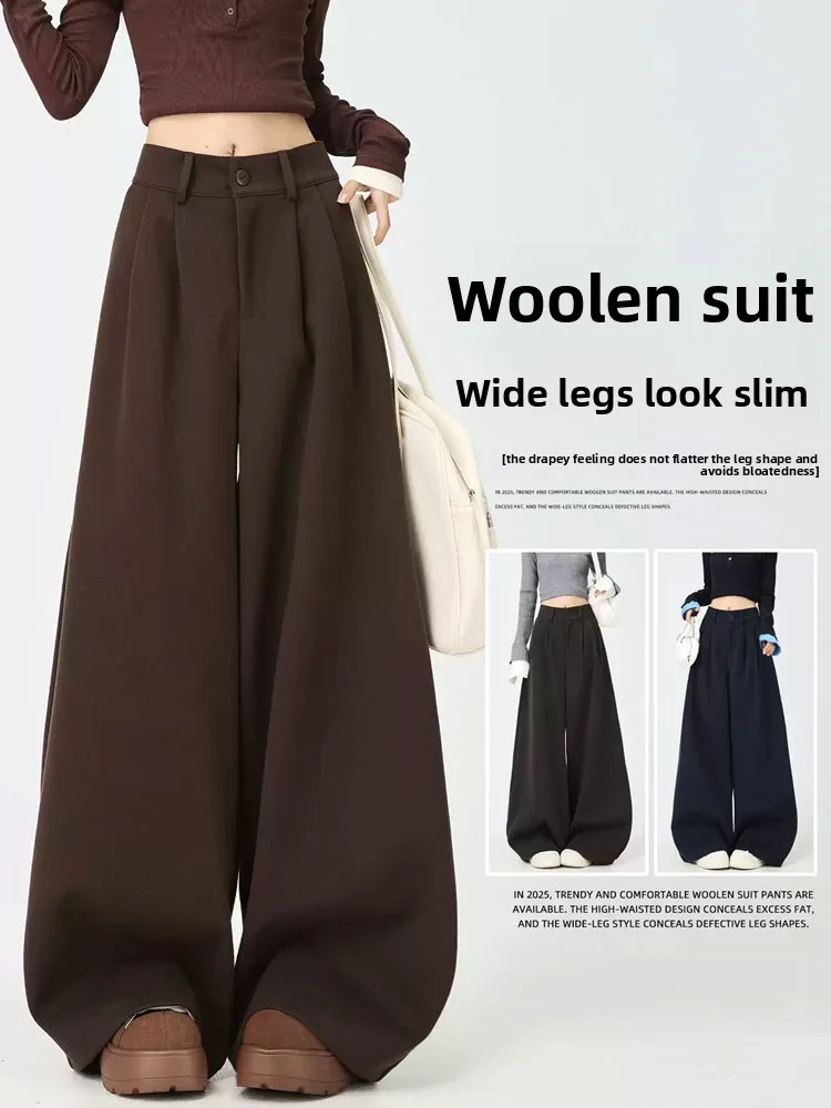 Caramel Thiened Woolen Suit Pants Women's Autumn Winter High Waist Loose Lazy Sle Drapey Slimming Casual Straight Leg Pants
Caramel Thiened Woolen Suit Pants Women's Autumn Winter High Waist Loose Lazy Sle Drapey Slimming Casual Straight Leg Pants