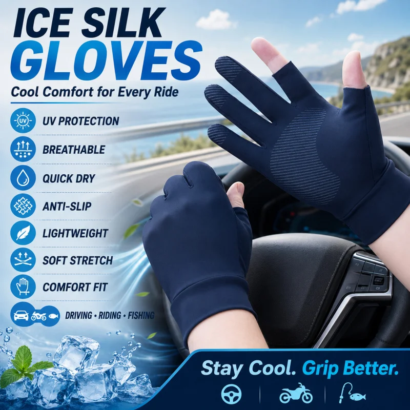 Ice Silk Sun Gloves for Men & Women, Quick-Dry Driving Gloves
Ice Silk Sun Gloves for Men & Women, Quick-Dry Driving Gloves