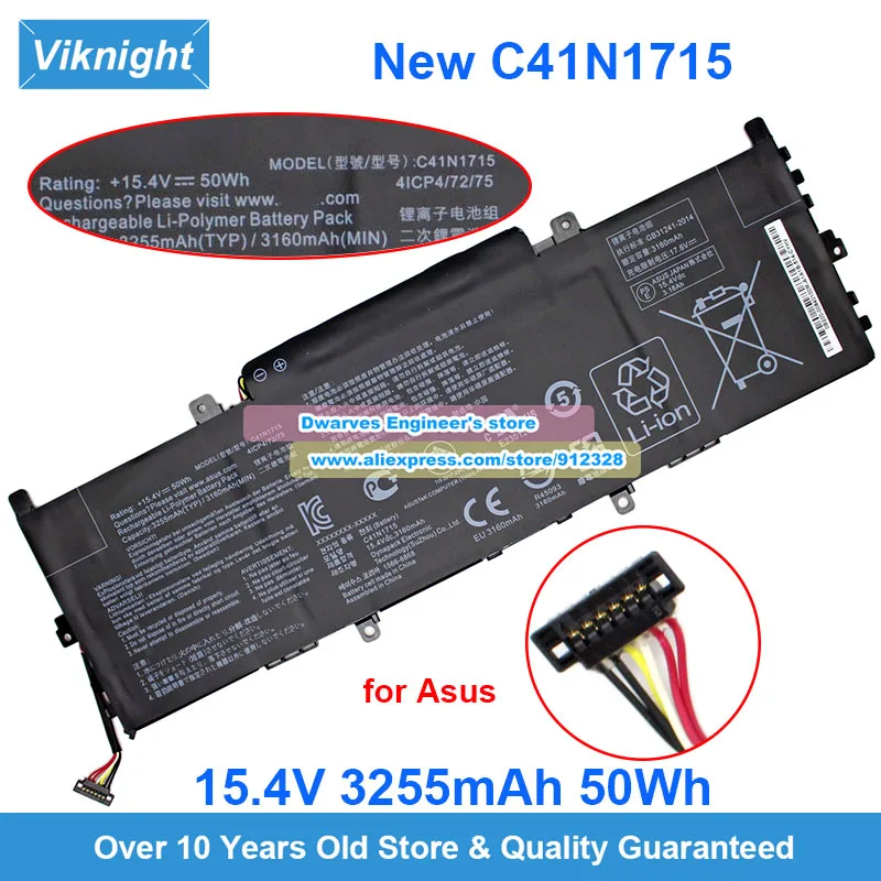 Новый аккумулятор C41N1715, 15,4 В, 3255 мАч, 50 Втч для Asus ZenBook 13 UX331UA UX331UN UX331FA UX331FN U3100FN U3100UN 4ICP4/72/75
Новый аккумулятор C41N1715, 15,4 В, 3255 мАч, 50 Втч для Asus ZenBook 13 UX331UA UX331UN UX331FA UX331FN U3100FN U3100UN 4ICP4/72/75