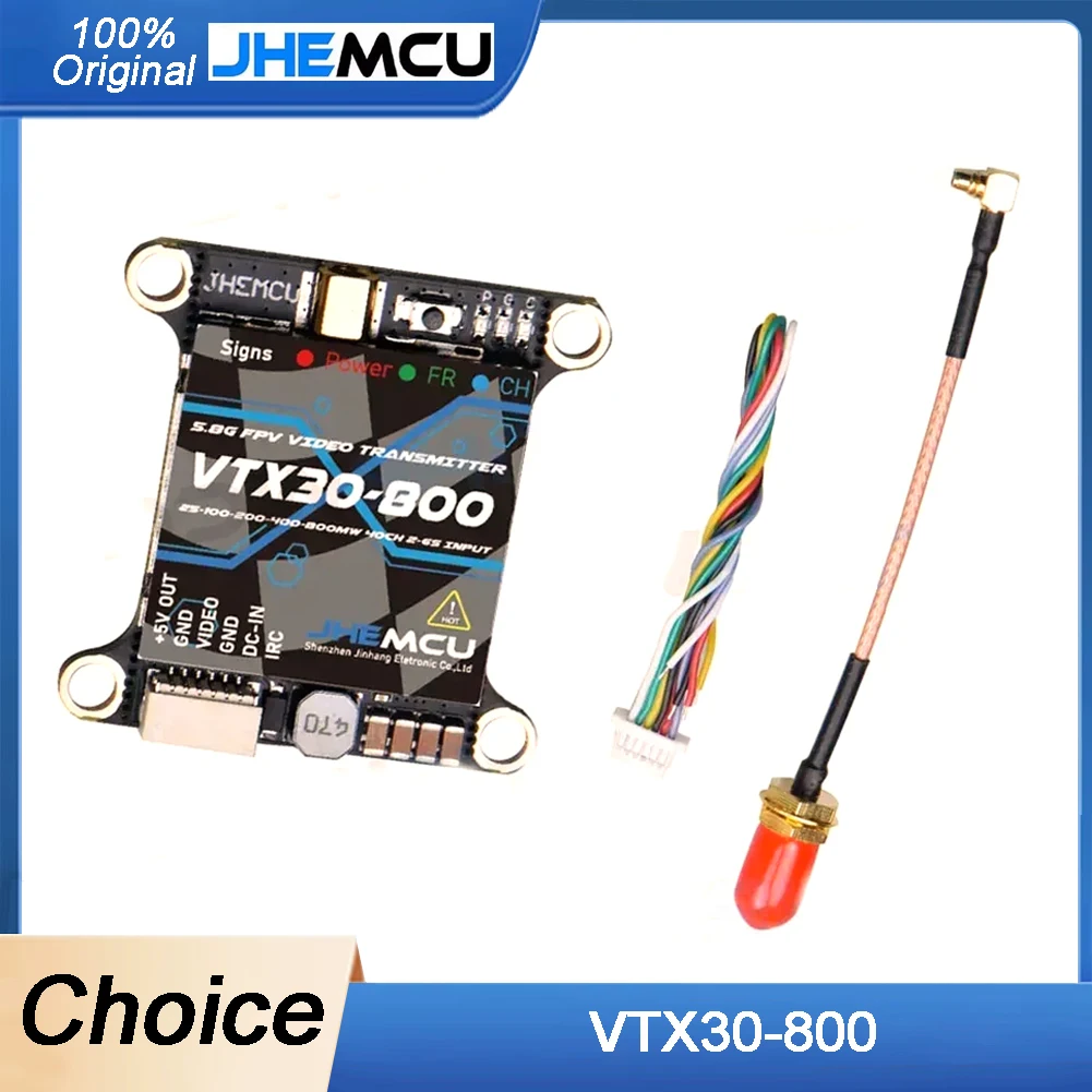 JHEMCU VTX30-800 5.8G 40CH Adjustable VTX 25mW/100mW/200mW/400mW/800mW Multi-Power, PitMode, 2-6S Input, 30x30mm for FPV Racing
JHEMCU VTX30-800 5.8G 40CH Adjustable VTX 25mW/100mW/200mW/400mW/800mW Multi-Power, PitMode, 2-6S Input, 30x30mm for FPV Racing
