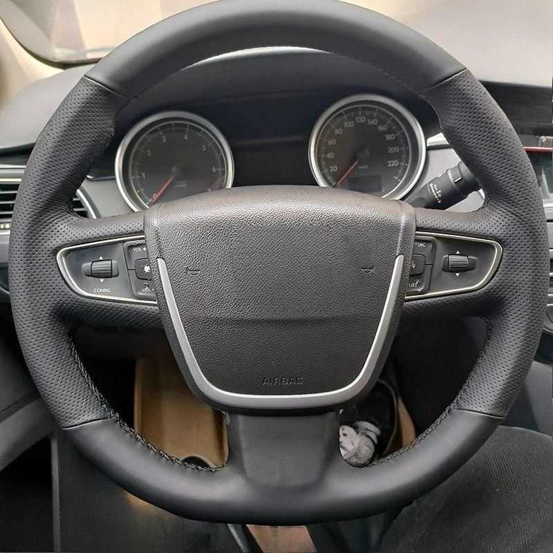 for Peugeot 508 2010-2016 Hand Stitched black non-slip Genuine Leather Car Steering Wheel Cover Car Accessories
for Peugeot 508 2010-2016 Hand Stitched black non-slip Genuine Leather Car Steering Wheel Cover Car Accessories