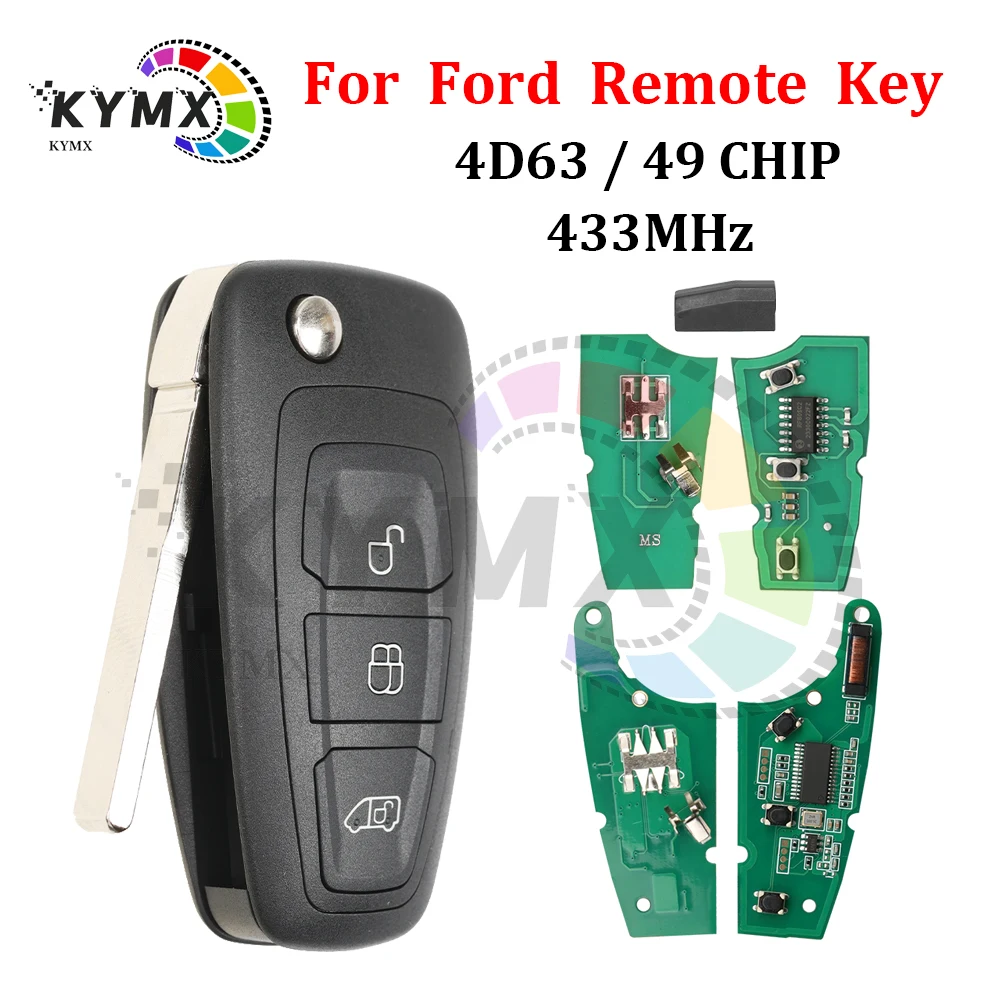 KYMX Flip Remote Control Car Key Fob ID49 Chip/4D63 CHIP 433MHz FCCID GK2T-15K601-AB/AA For Ford Transit Custom Tourneo 2015+
KYMX Flip Remote Control Car Key Fob ID49 Chip/4D63 CHIP 433MHz FCCID GK2T-15K601-AB/AA For Ford Transit Custom Tourneo 2015+