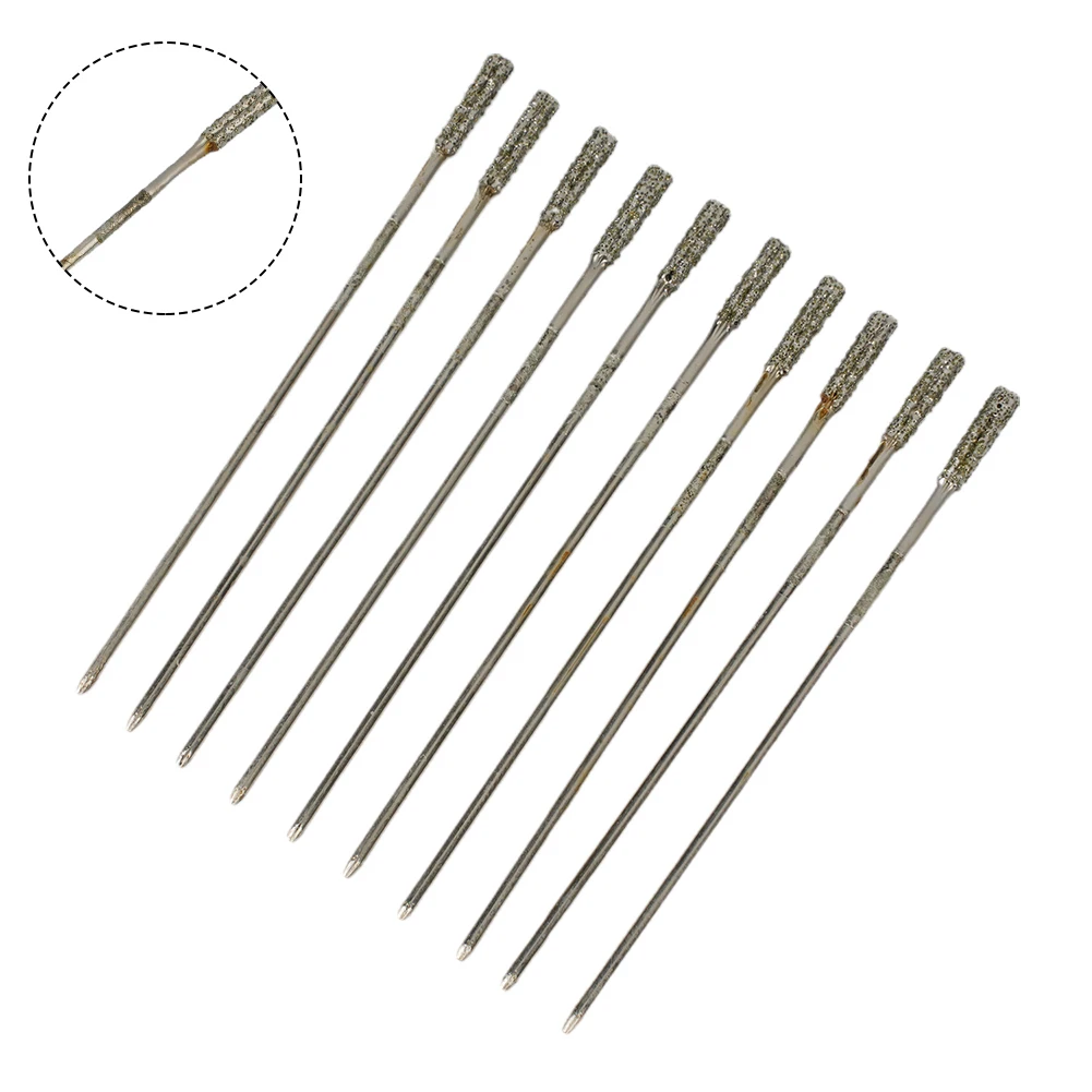 10pcs 1.2-2.4mm Diamond Coated Tipped Drill Bits Fits Tile Stone Glass Jewellery Hole Saw Milling Cutter Bit Brush Burr Tools
10pcs 1.2-2.4mm Diamond Coated Tipped Drill Bits Fits Tile Stone Glass Jewellery Hole Saw Milling Cutter Bit Brush Burr Tools