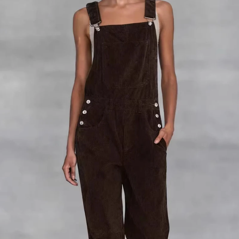 Вельветовый однотонный прямой комбинезон с высокой талией, повседневный уличный комбинезон с карманами и вырезами, весна-лето, женский комбинезон на бретельках
Вельветовый однотонный прямой комбинезон с высокой талией, повседневный уличный комбинезон с карманами и вырезами, весна-лето, женский комбинезон на бретельках