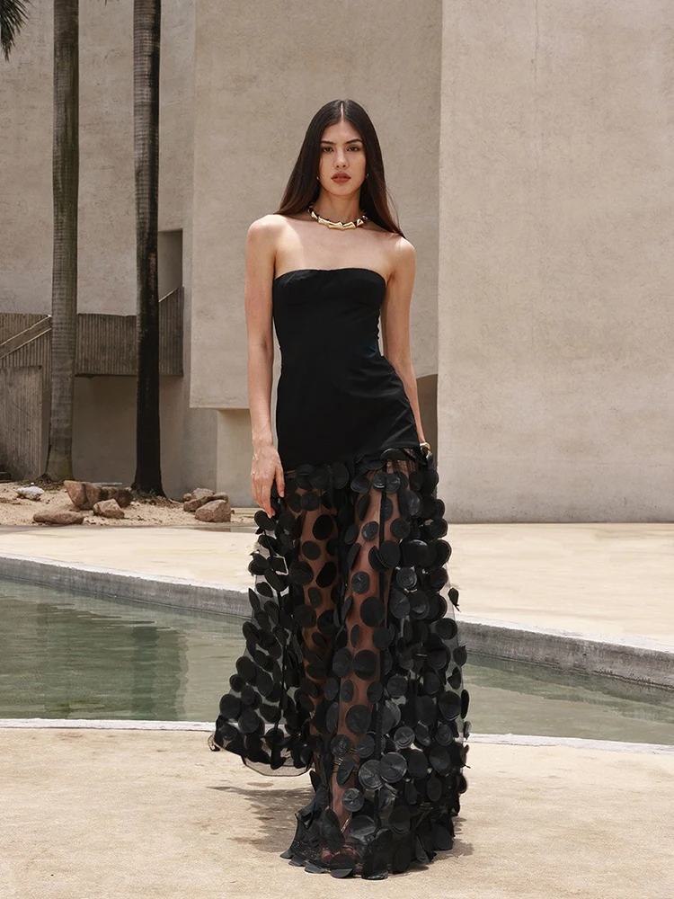 Tulle Tutu Women's Fashion Sleeveless Off Shoulder Dress Solid Color 3D Dot Gauze Lace Fairy A-Line Dress Luxury Evening Party
Tulle Tutu Women's Fashion Sleeveless Off Shoulder Dress Solid Color 3D Dot Gauze Lace Fairy A-Line Dress Luxury Evening Party