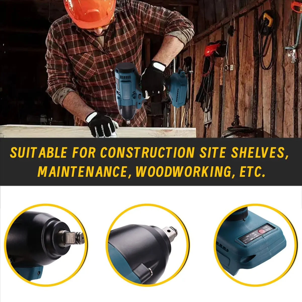 2026 + 1/2 Inch Electric Impact Wrench 600N. M High Torque Socket Wrench Car Truck Repairing Power Tool for 18V Battery
2026 + 1/2 Inch Electric Impact Wrench 600N. M High Torque Socket Wrench Car Truck Repairing Power Tool for 18V Battery