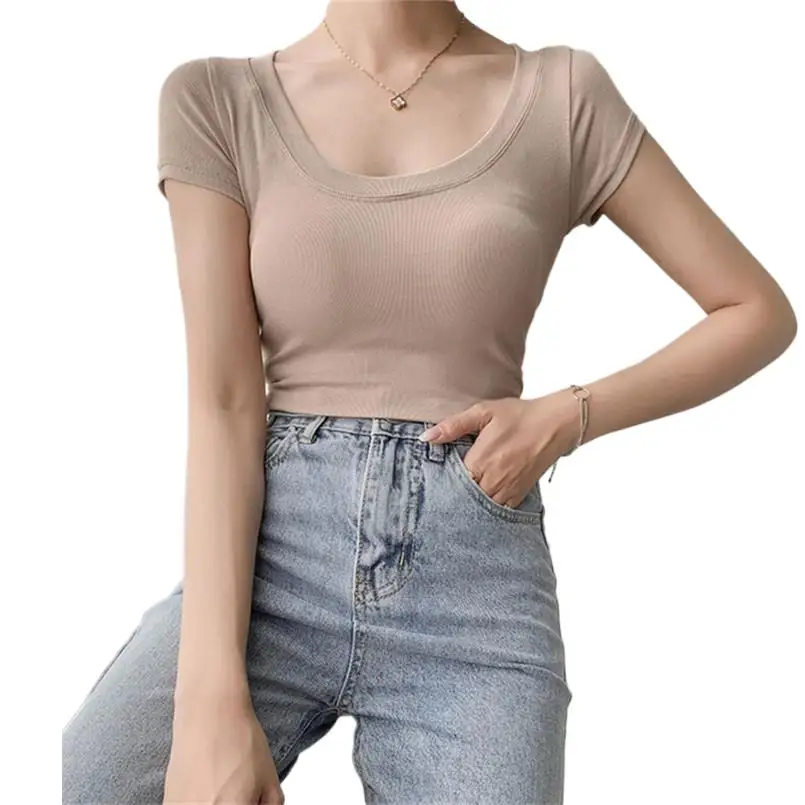 Футболка женская с коротким рукавом и круглым вырезом, простая однотонная облегающая Повседневная рубашка, топ на весну, Черный Белый Серый Синий Розовый
Футболка женская с коротким рукавом и круглым вырезом, простая однотонная облегающая Повседневная рубашка, топ на весну, Черный Белый Серый Синий Розовый