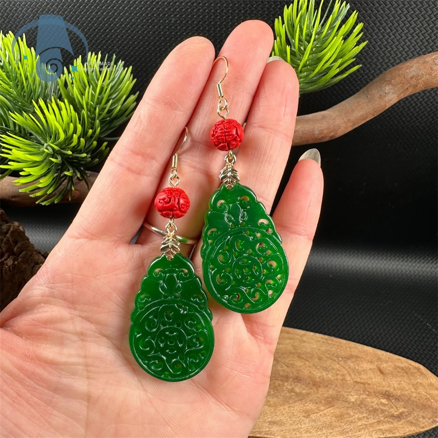 Natural Dry Green Jadeite Water Drop Hollow Earrings 925 Silver Hooks Nanhong Agate Chinese Ancient Style Vintage Dangle for Wom
Natural Dry Green Jadeite Water Drop Hollow Earrings 925 Silver Hooks Nanhong Agate Chinese Ancient Style Vintage Dangle for Wom