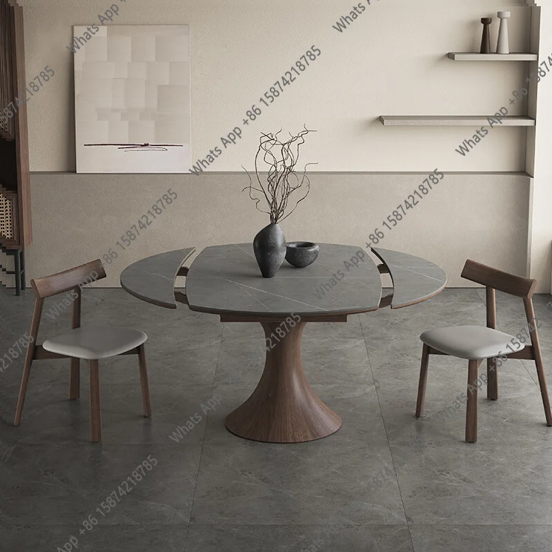 Nordic solid wood square dining table variable round dining table wabi sandy wind walnut dining room rock slab folding retractab
Nordic solid wood square dining table variable round dining table wabi sandy wind walnut dining room rock slab folding retractab