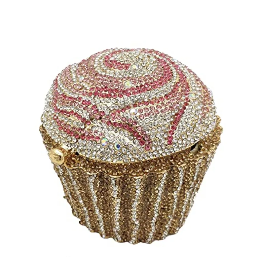 Evening clutch for women: rhinestone-embellished cupcake-shaped crystal purse in silver, lightweight and elegant for party, wed
Evening clutch for women: rhinestone-embellished cupcake-shaped crystal purse in silver, lightweight and elegant for party, wed