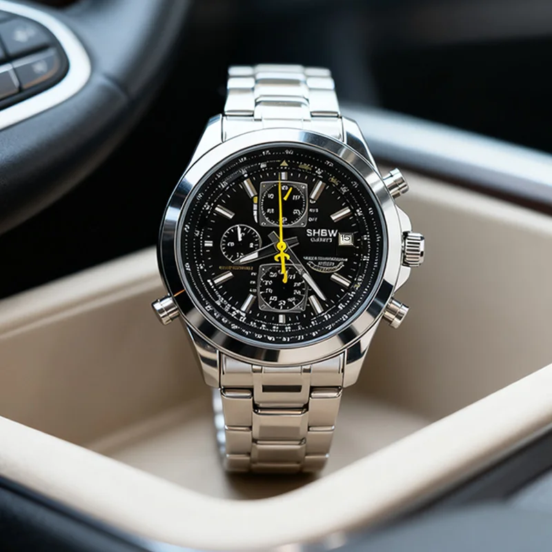 SHBW Роскошные модные мужские кварцевые часы со светящимся календарем, наручные часы с хронографом, ремешок из нержавеющей стали с 4 кнопками, часы с разноцветным циферблатом
SHBW Роскошные модные мужские кварцевые часы со светящимся календарем, наручные часы с хронографом, ремешок из нержавеющей стали с 4 кнопками, часы с разноцветным циферблатом