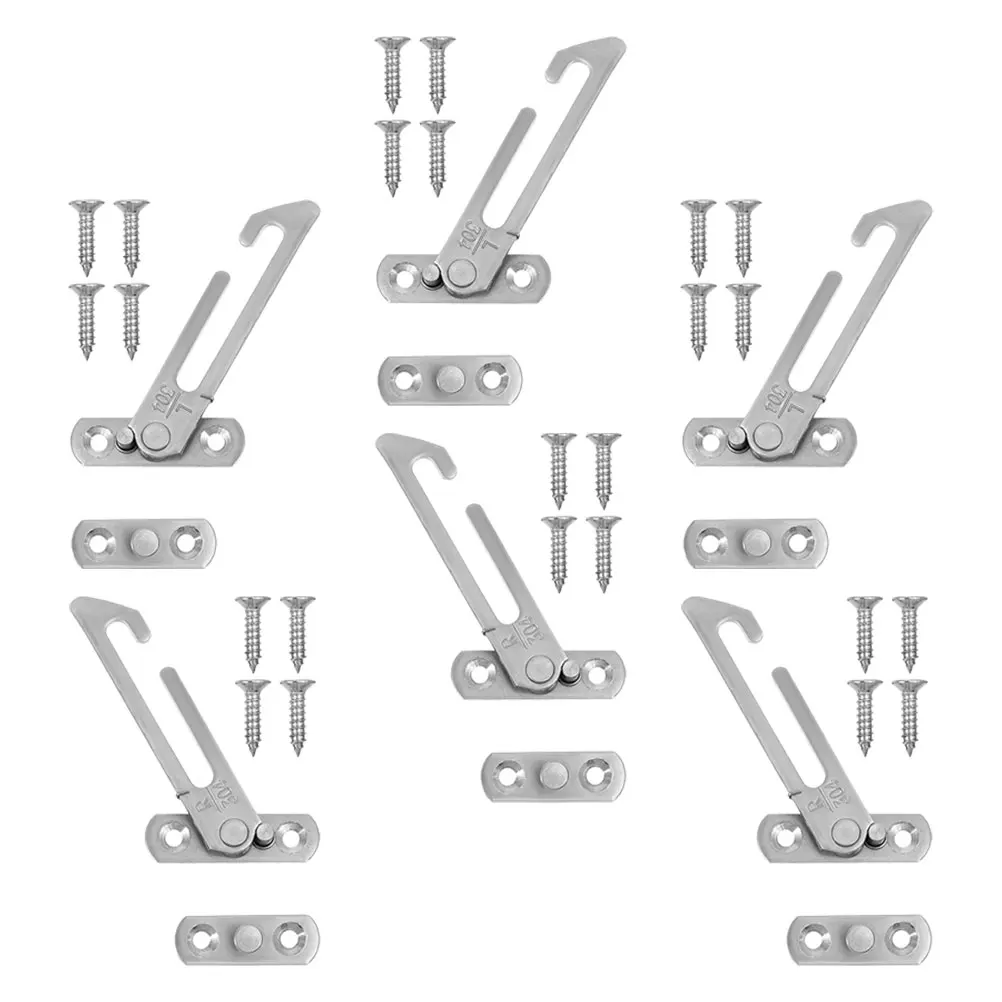 6pcs Stainless Steel Window Restrictor Casement Window Stays Safety Limiter Child Lock Angle Control Scratch Protection Noise
6pcs Stainless Steel Window Restrictor Casement Window Stays Safety Limiter Child Lock Angle Control Scratch Protection Noise