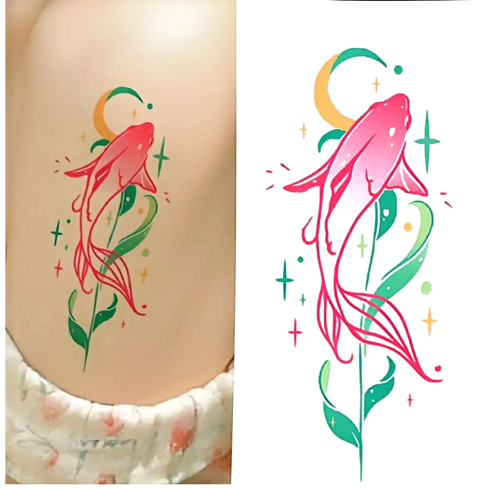 Instagram-style Lucky Koi Temporary Tattoos,Tattoo Stickers,Waterproof Long-Lasting,Fake Tattoo,body art for women
Instagram-style Lucky Koi Temporary Tattoos,Tattoo Stickers,Waterproof Long-Lasting,Fake Tattoo,body art for women