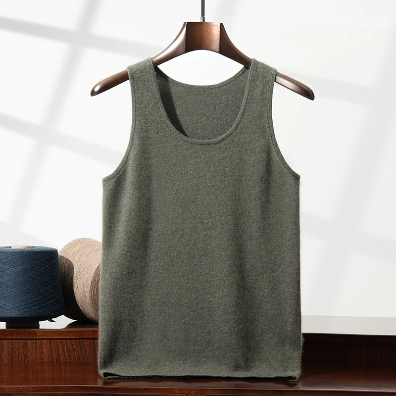 Autumn Winter U-Neck 100% Cashmere Men's Vest Knitted Camisole Inner Layer Base Layer Warm Cold-Proof Cashmere Vest
Autumn Winter U-Neck 100% Cashmere Men's Vest Knitted Camisole Inner Layer Base Layer Warm Cold-Proof Cashmere Vest