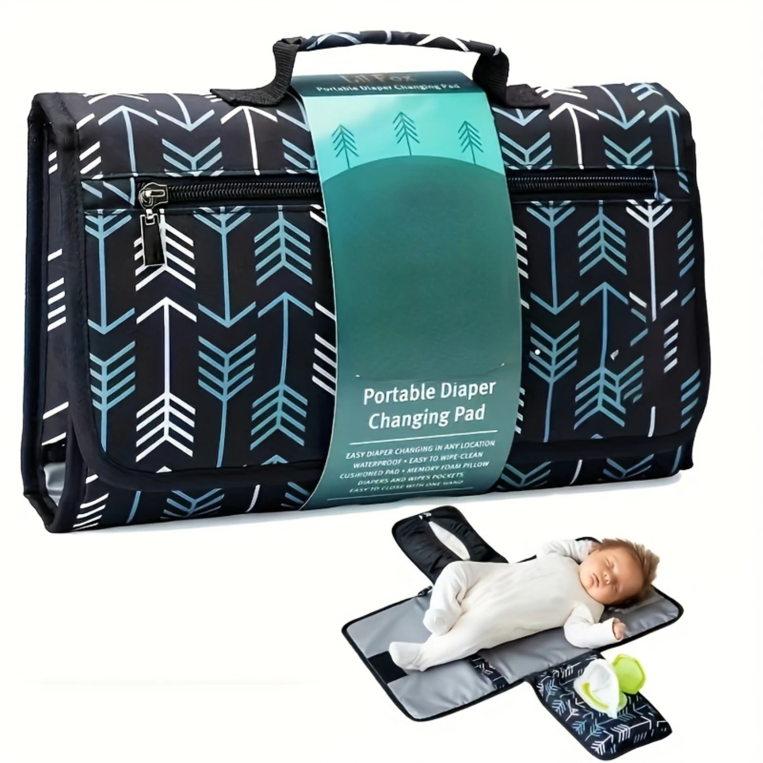 1pc Portable and Compact Blue Striped Diaper Changing Pad - Soft Polyester , Arrow Pattern, Easy to Clean, Perfect for Travel an
1pc Portable and Compact Blue Striped Diaper Changing Pad - Soft Polyester , Arrow Pattern, Easy to Clean, Perfect for Travel an