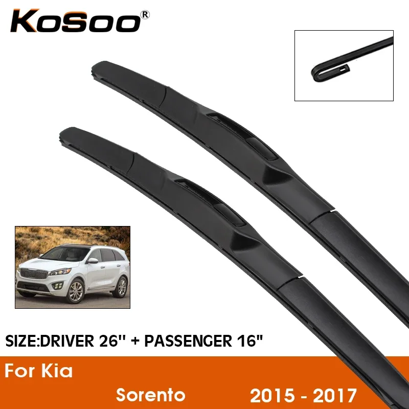 Car Wiper Blade For KIA Sorento 2015-2017 Windshield Rubber Silicon Refill Front Window Wiper 26"+16" LHD RHD Accessories
Car Wiper Blade For KIA Sorento 2015-2017 Windshield Rubber Silicon Refill Front Window Wiper 26"+16" LHD RHD Accessories