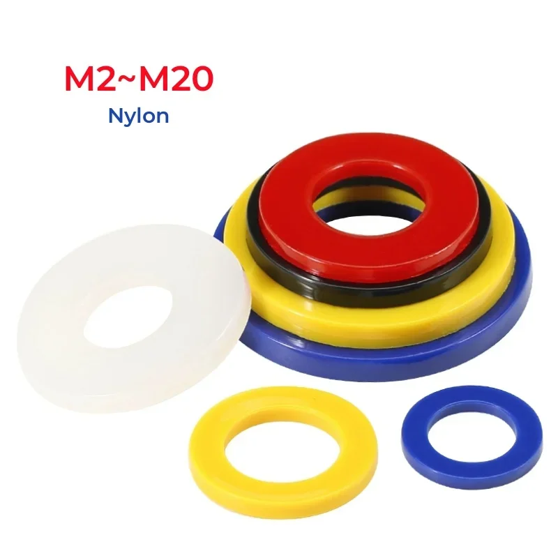 Colorful Nylon Washer Flat Gasket Plastic Sealing Hard Washers Red Blue Yellow Black White M2 M2.5 M3 M4 M5 M6 M8 M10~M20
Colorful Nylon Washer Flat Gasket Plastic Sealing Hard Washers Red Blue Yellow Black White M2 M2.5 M3 M4 M5 M6 M8 M10~M20