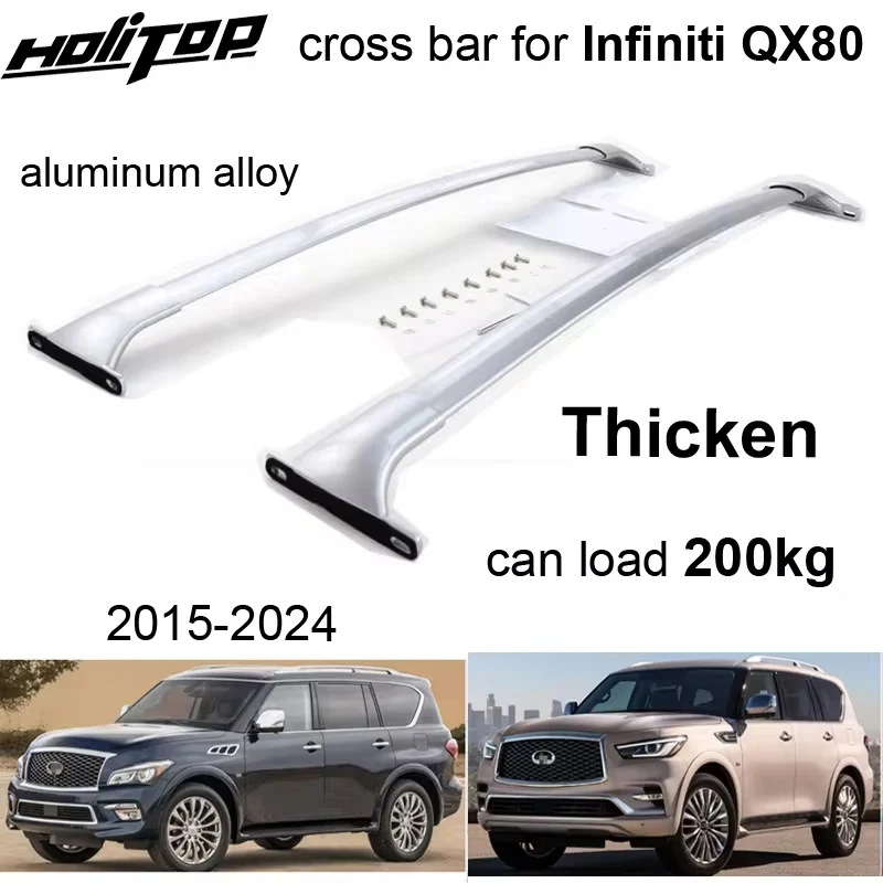 Hottest luggage bar roof rail cross bar match for Infiniti QX80 2015-2024,original OE style+legnth design. aviation aluminum
Hottest luggage bar roof rail cross bar match for Infiniti QX80 2015-2024,original OE style+legnth design. aviation aluminum