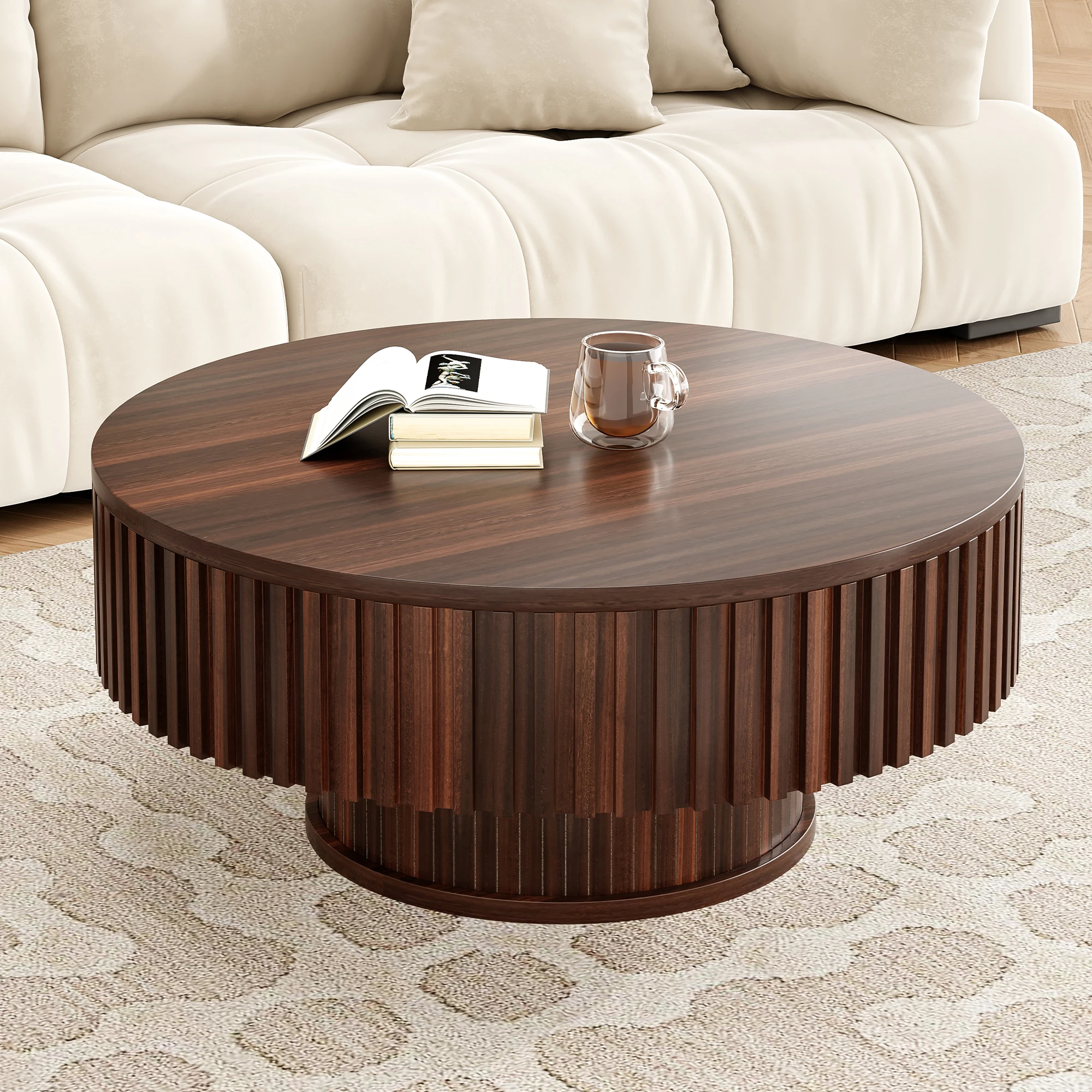 Farini Dark Walnut Coffee Table – Modern Round Center Table, Stylish Living Room Furniture, Perfect for Sofa & Lounge Area
Farini Dark Walnut Coffee Table – Modern Round Center Table, Stylish Living Room Furniture, Perfect for Sofa & Lounge Area