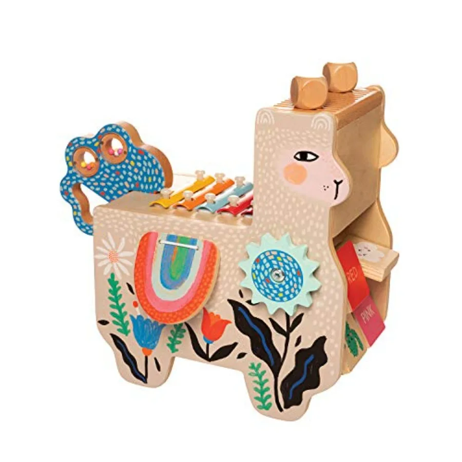 Manhattan Toy Musical Llama Wooden Instrument for Toddlers with Maraca Clacking Saddlebags Drumsticks Washboard Xylophone in Wa
Manhattan Toy Musical Llama Wooden Instrument for Toddlers with Maraca Clacking Saddlebags Drumsticks Washboard Xylophone in Wa