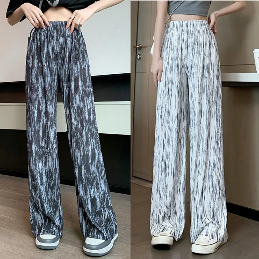 Ice Silk Tie-dye Wide-legged Pants Women's Thin Section Straight Pants High-waisted Comfortable Breathable Casual Dragging Pants
Ice Silk Tie-dye Wide-legged Pants Women's Thin Section Straight Pants High-waisted Comfortable Breathable Casual Dragging Pants