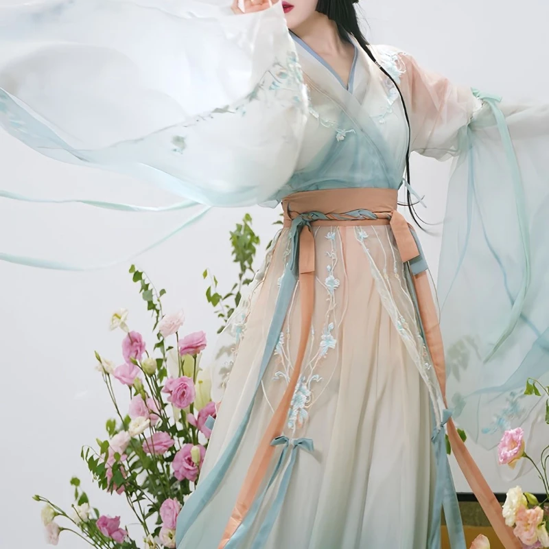 Chinese Embroidery Dress Women Traditional Vintage Hanfu Cosplay Costume Gradient Blue Fairy Hanfu Dress Birthday Party Dress
Chinese Embroidery Dress Women Traditional Vintage Hanfu Cosplay Costume Gradient Blue Fairy Hanfu Dress Birthday Party Dress