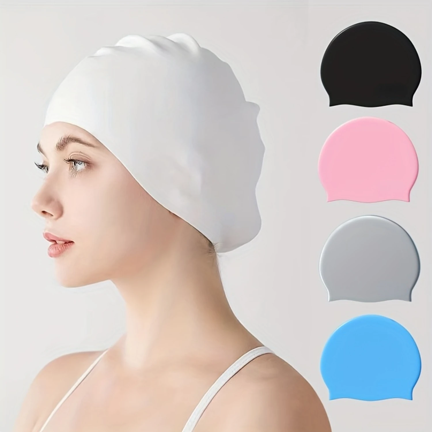 1pc Premium Unisex Silicone Swimming Cap - Waterproof, Non-slip, Super Elastic for Diving & Everyday Use - Secure Fit, Ultimate
1pc Premium Unisex Silicone Swimming Cap - Waterproof, Non-slip, Super Elastic for Diving & Everyday Use - Secure Fit, Ultimate