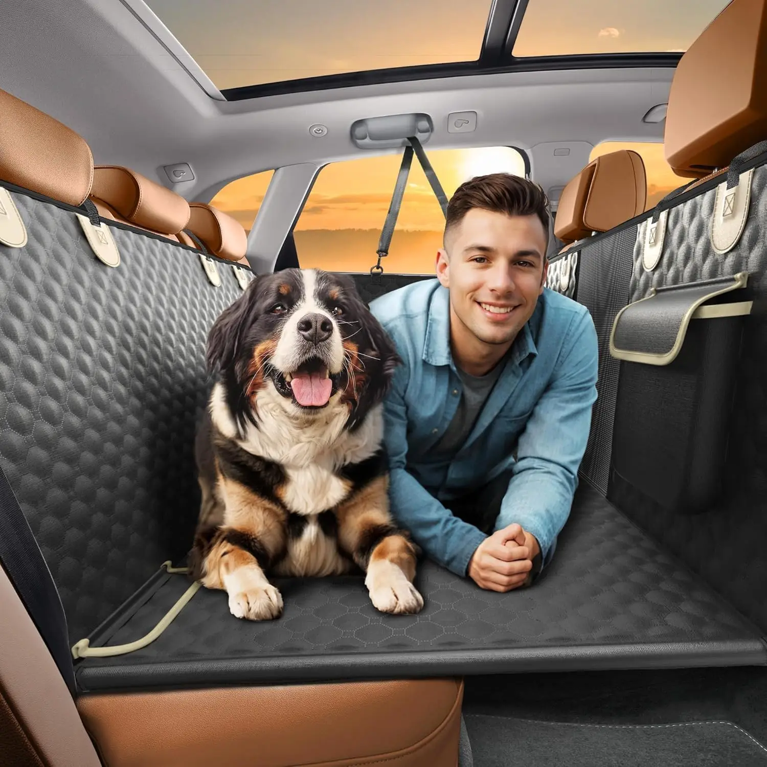 Heavy Duty Dog Car Seat Cover with Extender, Waterproof Pet Bed for SUV Truck Travel
Heavy Duty Dog Car Seat Cover with Extender, Waterproof Pet Bed for SUV Truck Travel