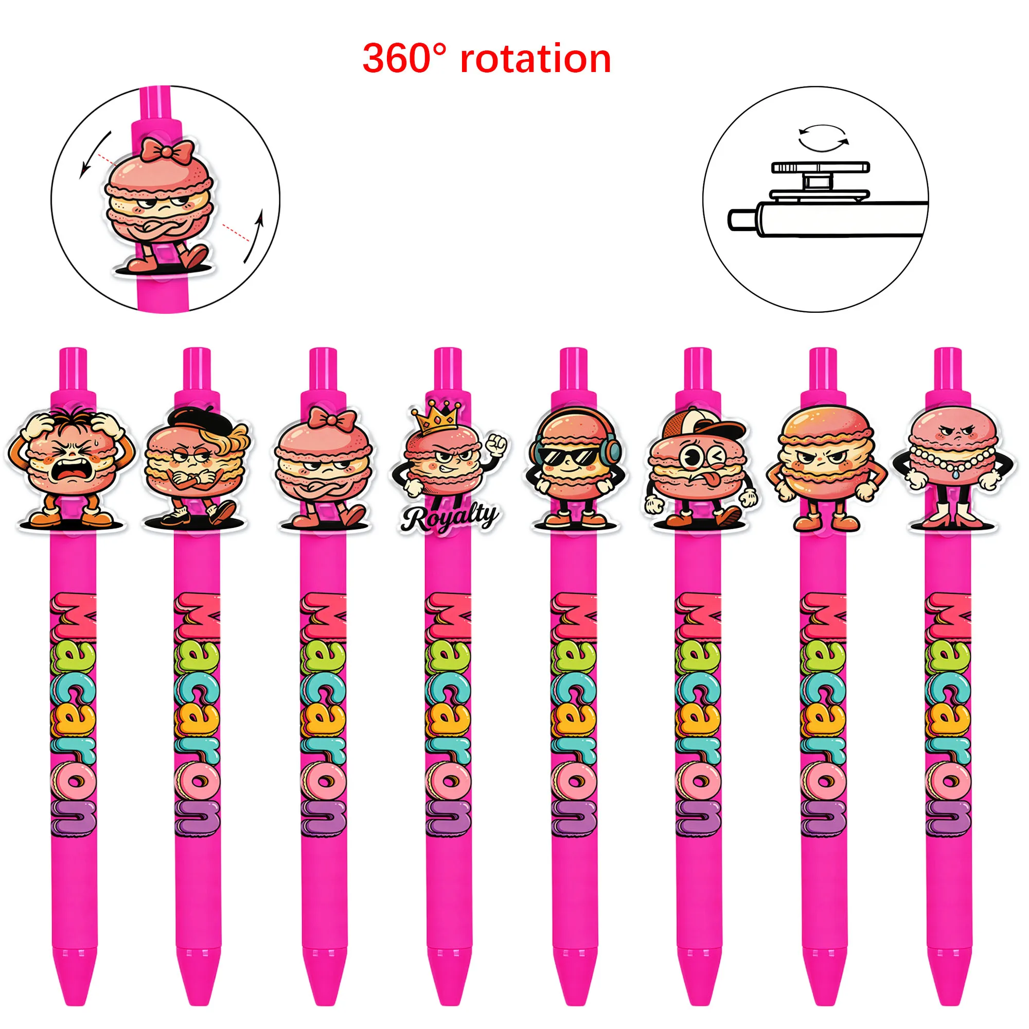 8pcs macaron theme, press the round bead pattern to rotate the pattern, randomly write the gift pen for students
8pcs macaron theme, press the round bead pattern to rotate the pattern, randomly write the gift pen for students
