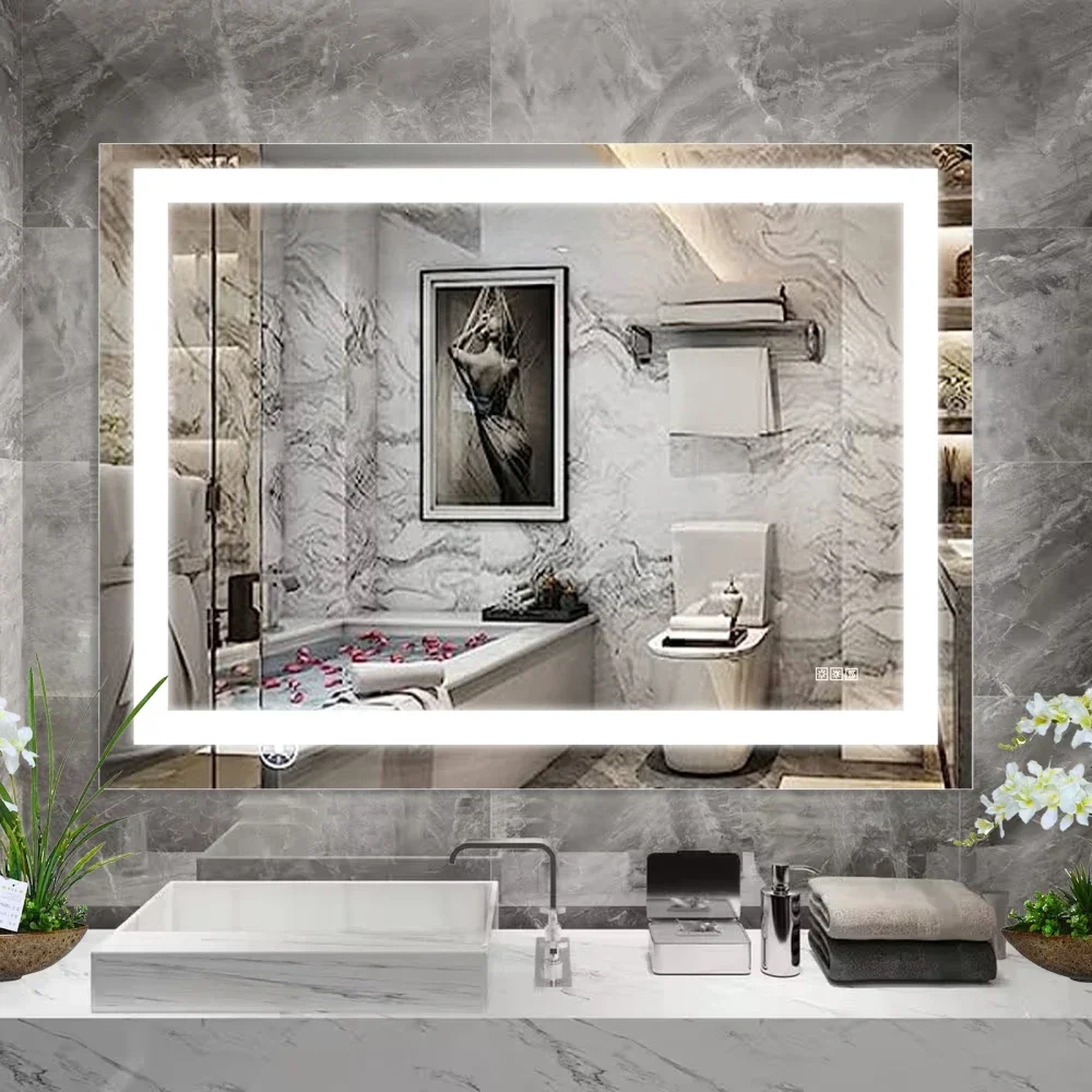 LED Bathroom Mirror 48x 36 Inch with lights, anti-Fog & Dimming Led Bathroom Vanity Mirror
LED Bathroom Mirror 48x 36 Inch with lights, anti-Fog & Dimming Led Bathroom Vanity Mirror