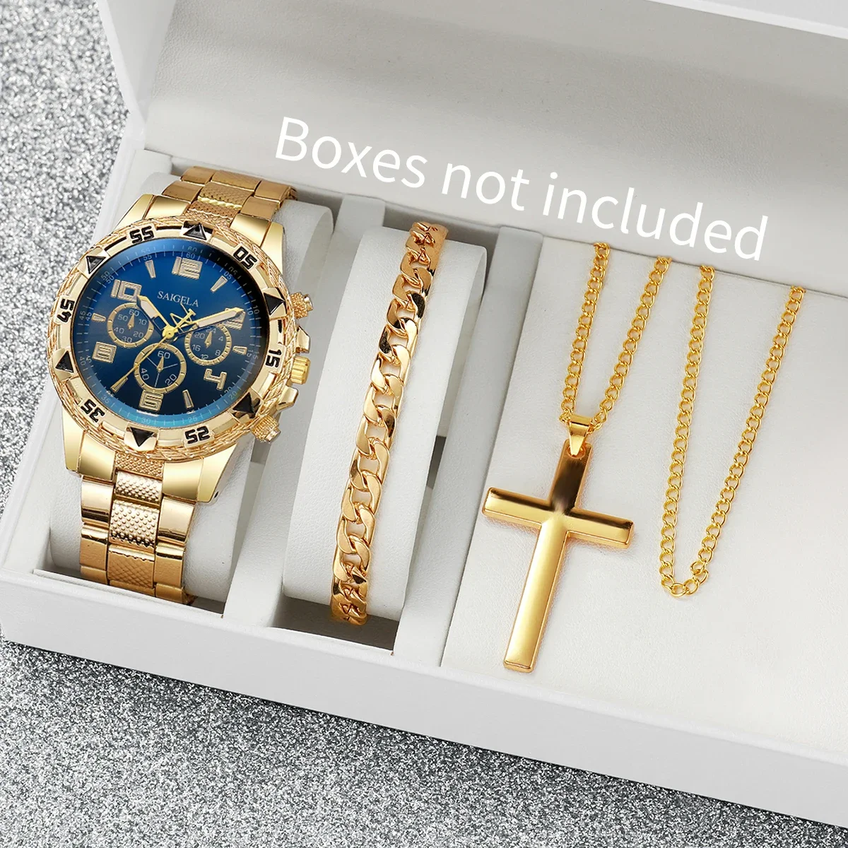 3PCS/Set Fashion Large Dial Men's Quartz Watch Luxury Men Business Watches Necklace Bracelet Set Relogio Masculino(Without Box)
3PCS/Set Fashion Large Dial Men's Quartz Watch Luxury Men Business Watches Necklace Bracelet Set Relogio Masculino(Without Box)