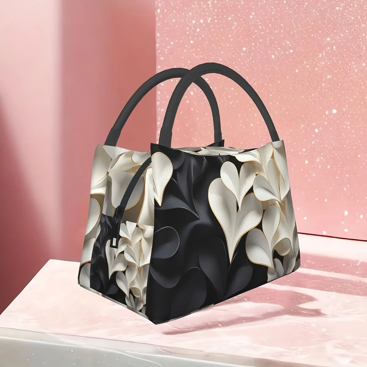 Black and white heart-shaped flowers Portable Reusable Cooler Bag, Cooler Bag, Insulated Lunch Bag For Camping Picnic Beach
Black and white heart-shaped flowers Portable Reusable Cooler Bag, Cooler Bag, Insulated Lunch Bag For Camping Picnic Beach